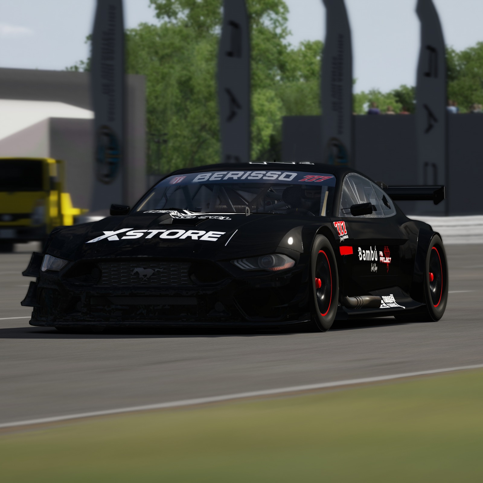 Autos de simracing en grilla de largada